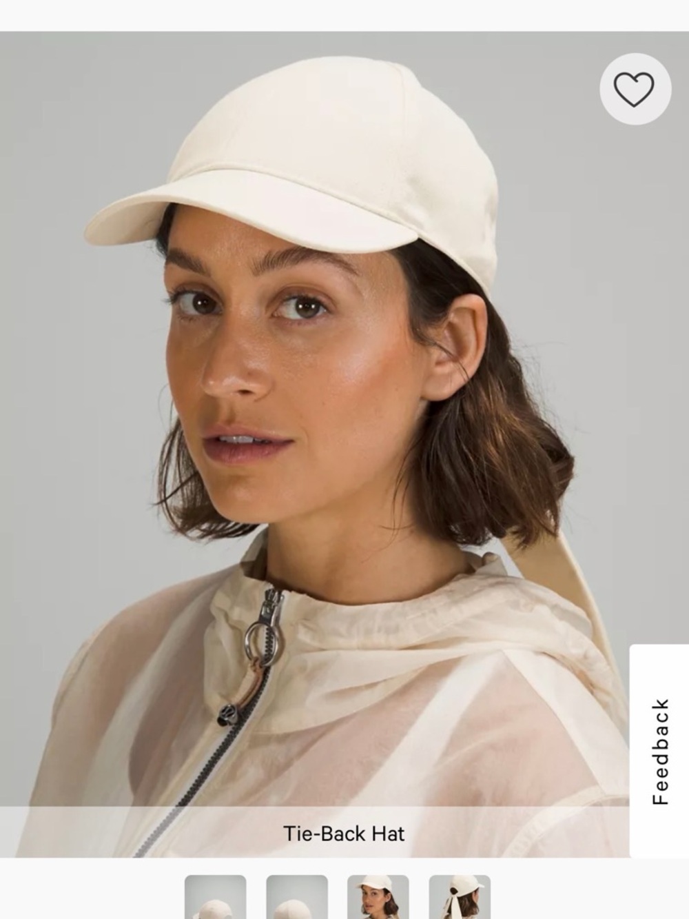 Lululemon athletica Tie-Back hat in cream